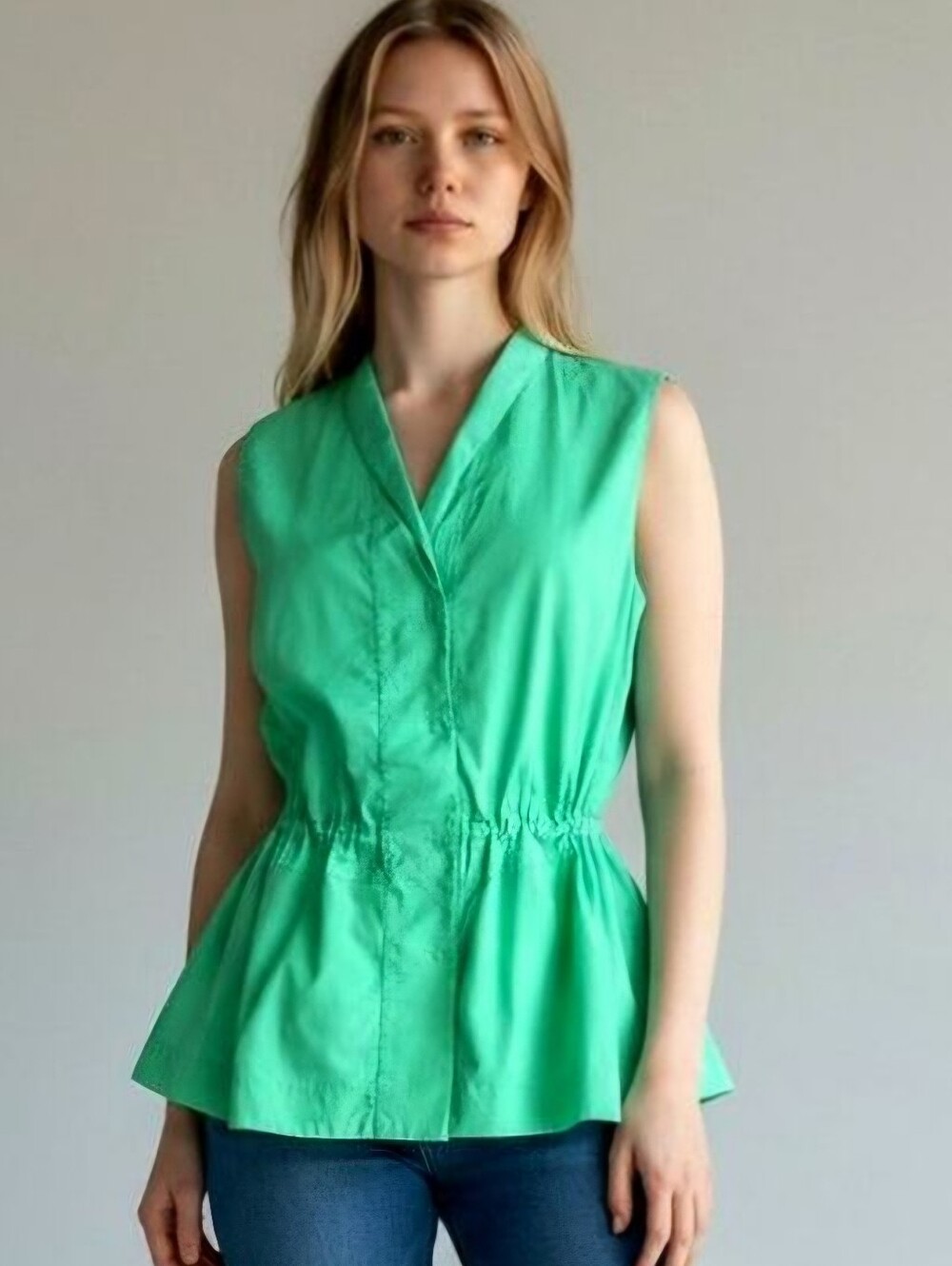 Akris Punto Cotton Sleeveless Drawstring Top